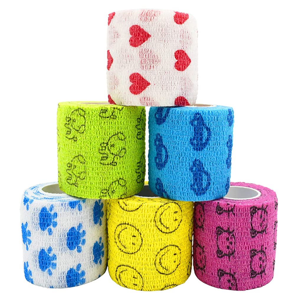 Qpets Stmandy Vet Tape wrap, wrap Bandage,Adhesive wrap Bandage for The Person or The Pets (cat,Dogs,Horse and Other Animal) who was injure or Have Wounds