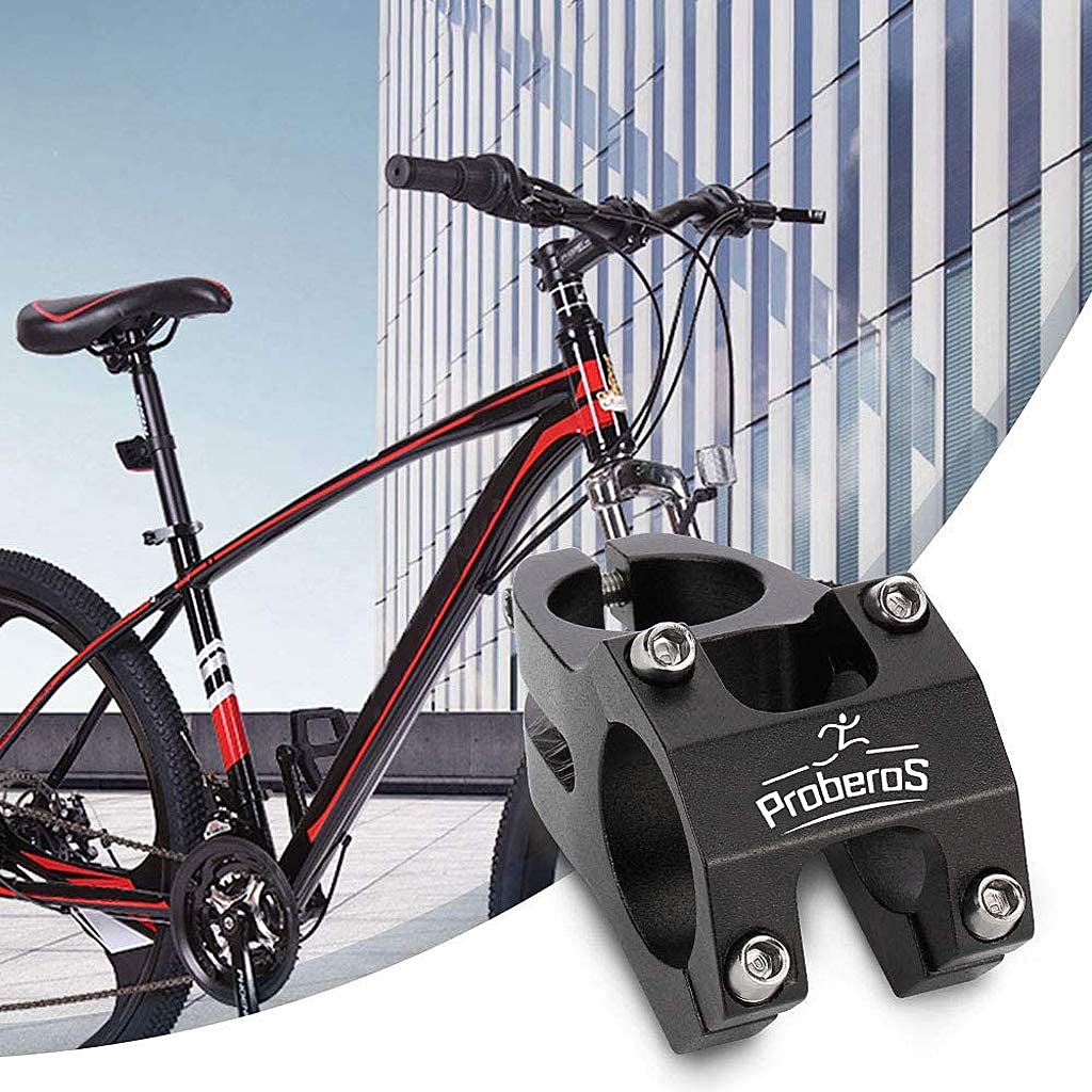 Proberos  31.8MM Aluminum Alloy Cycling Bicycle Bike MTB Handlebar Stem High-Strength Handlebar Stem Fit for Most Mountain Bike Road Bike MTB BMX Track Bike (Black)