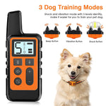 Qpets Dog Training Collar Remote Control Within 500m, 3 Training Modes, Beep, Vibration and Pulse Safe Electric Dog Shock Collar for Training Behavior Command for Doberman, German Shepherd