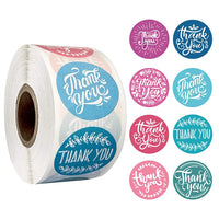 HASTHIP Pretty Round Floral Thank You Stickers Seal Label Handmade Envelope Stationery Paper Sticker (Multicolour) - 500pcs