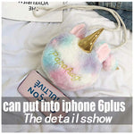 STHIRA® Plush Stuffed Unicorn Crossbody Purse Rainbow Multicolored Shoulder Bag Girls Gifts