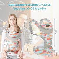 SNOWIE SOFT® 4 in 1 Baby Carrier with Blet, Adjustable Baby Carrier Front Baby Carrier Face-in/Out, Baby Wrap Carrier Soft & Breathable Baby Carrier for Newborn to Toddler, 0-36 Months, Under 25KG