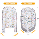 SNOWIE SOFT® Baby Bed Baby Floor Bed with Pillow Soft Breathable Cotton Baby Sleeping Bed Detachable Cover Portable New Born Baby Bed Baby Nest for 0-2 Years