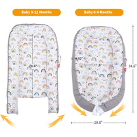 SNOWIE SOFT® Baby Bed Baby Floor Bed with Pillow Soft Breathable Cotton Baby Sleeping Bed Detachable Cover Portable New Born Baby Bed Baby Nest for 0-2 Years