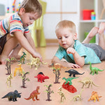 PATPAT 90 Pack Mini Dinosaur Figure Toys, Plastic Dinosaur Toy Set for Kids Toddler Birthday Christmas Easter Valentines Day Gifts, Including T-rex, Stegosaurus, Monoclonius with Storage Bag