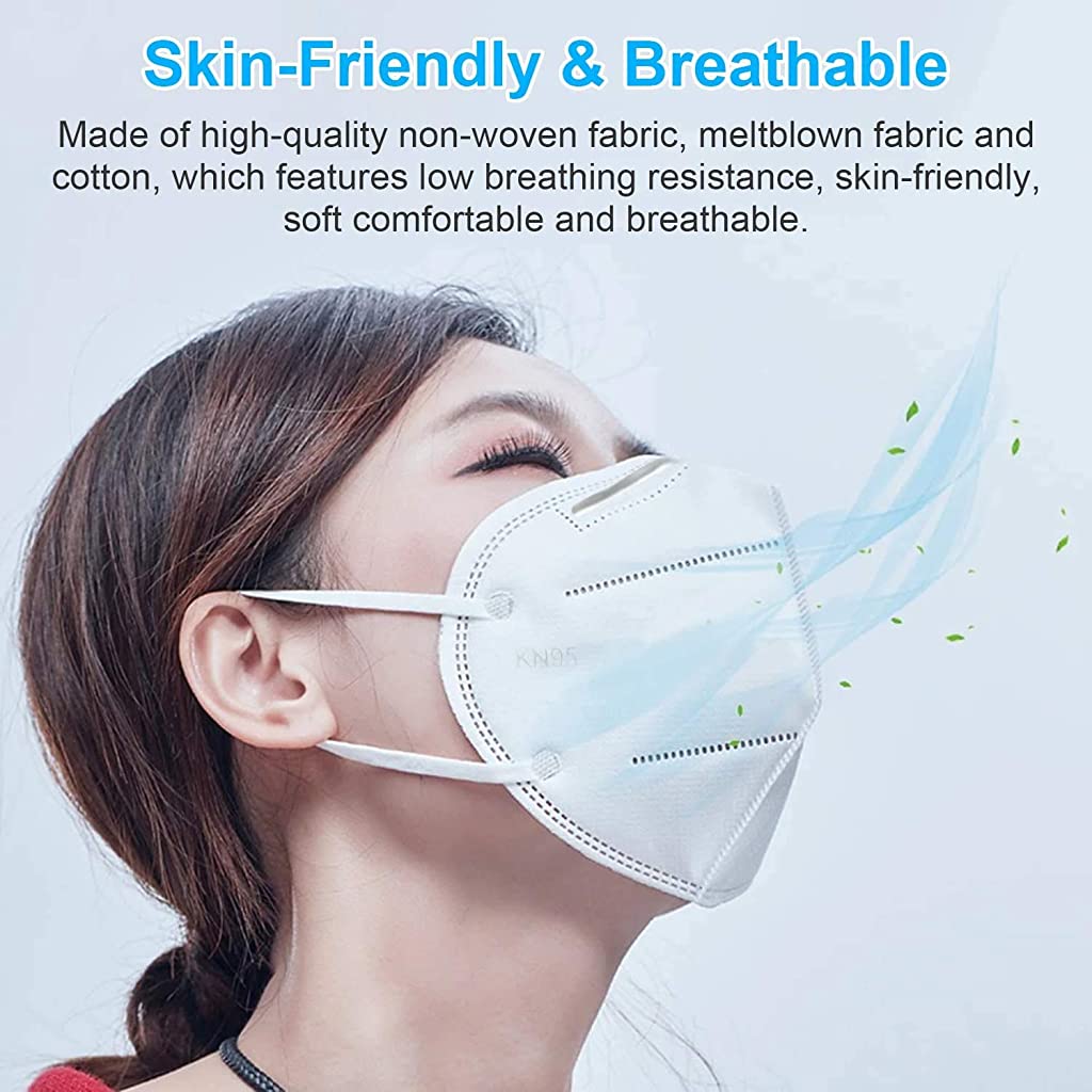 MAYCREATE  KN95 Anti Pollution Mask - Re-usable, Non-woven with Melt Blown Layer - Pack of 10