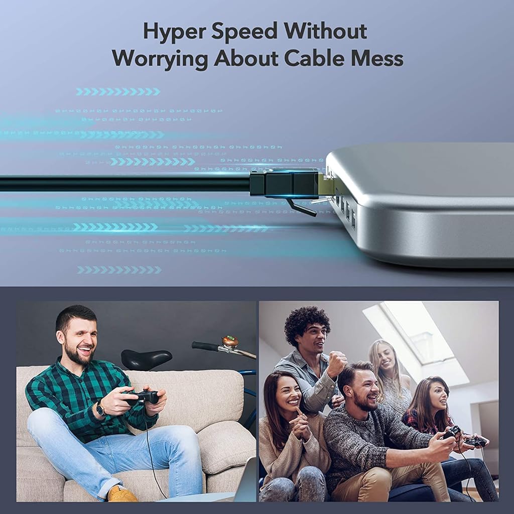 Verilux Cat8 Ethernet Cable 5m High Speed Network Patch LAN Cable 26AWG Cat8 Cable 40Gbps 2000Mhz Lan Wire for Router/Xbox/IP Cam/Modem - 5 Meter-Black