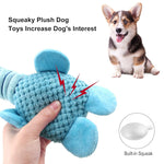 Qpets® Plush Dog Toys with Long Neck Interactive Dog Squeaky Toys Durable Chew Toys for Teeth Cleaning Long Stuffed Animals Dog Training Toys Dog Soft Toy for Puppy Small Dogs (Blue Dog)