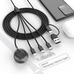 ZORBES® Multi USB Charging Cable 4 in 1 Charging Cable for Phone, Tablet, Samsung Galaxy Watch Universal Travel Charging Cable for iPhone, iPad, Samsung Galaxy Watch 5/4/3