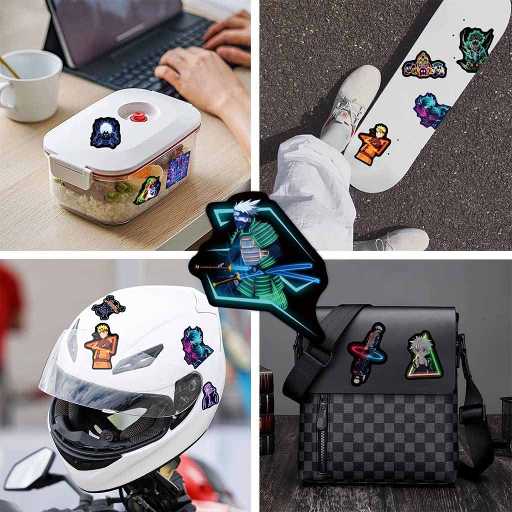 HASTHIP 50Pcs Anime Stickers Laptop Stickers, Mixed Neon Sign Stickers Aesthetic Water Bottle Stickers Cute Stickers Vinyl Stickers Wall Room Decoration, Gifts for Teen Girls