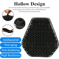 STHIRA® Universal Motorcycle Gel Seat Cushion for Front/Rear Motorcycle Seat Pad 3D Honeycomb Motorcycle Seat Cover Structure Breathable Shock Absorption for Comfortable Universal Seats