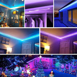 Verilux  5050 Colorful RGBIC LED Strip Lights with Smart Bluetooth App & Remote Control for Bedroom, Livingroom, Gamingroom, Kid's Room, Party(USB, 5 Meters)