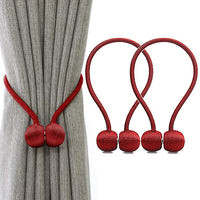 Supvox  Polyester and Magnet Floral Curtain Tieback, 10 X 5 X 5, Brown, Pack of 2 (Red)