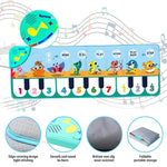 PATPAT  Musical Mat for Kids, 8 Sounds Music Piano Keyboard Dance Floor Mat Carpet Animal Blanket Touch Mat Musical Toys Early Education Toys for Baby Girls Boys 1-3 Years Old(43.3x14.2in)