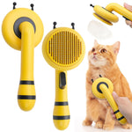 Qpets® Grooming Brush for Dogs and Cats Slicker Hair Brush Honey Bee Design Remove Mat Shedding Brush for Cats & Dogs Gently Massage Hair Comb for Dogs Pet Grooming Comb for Dog