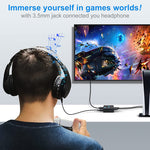 ZORBES HDMI Converter 4K60Hz HDMI to HDMI +SPDIF Optical +3.5mm AUX Stereo,3 in 1 HDMI Converter Adapter for PS4,PS5,Xbox,Apple TV, Fire TV, Blu-Ray Player,Headset,Speaker,Monitor