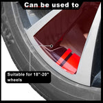 ZIBUYU 8 Sheet Red Reflective Sticker Car Wheel Decoration Sticker PVC Car Wheel Decal Sticker, Safey Reflective Sticker Self Adhesive Waterproof Car Wheel Sticker for 18''-21'' Wheels