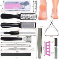 HASTHIP  20 in 1 Pedicure Tool Set, Portable Manicure Machine, Foot Care Foot File, Callus Removal Nail File, Stainless Steel Foot File (For Men And Women), Father's Day Gift