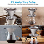 HASTHIP  Filter Coffee Maker 800 Mesh with Handle Pour Over Coffee Filter Stainless Steel V60 Coffee Dripper 100% Paperless Maker Honeycomb Cup Cafe Keeping Nature Coffee Flavour Easy To Use And Clean
