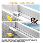 SNOWIE SOFT  4 Sets Sliding Window Locks, Baby Safety Lock, Security Window Lock Aluminum with Key, Window Stoppers for Slide Door, Adjustable Security Locks for Kids Room Hung Windows