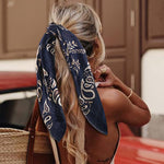 PALAY Scarf for Women Square Scarfs Satin Silk-Like Hair Scarves Wraps Headscarf (Black)
