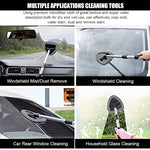 STHIRA® Car Windshield Cleaning Brush Kit Retractable Handle Microfiber Cloth Window Brush Glass Cleaning Brush with 3 Microfiber Cloth, Spray Bottle