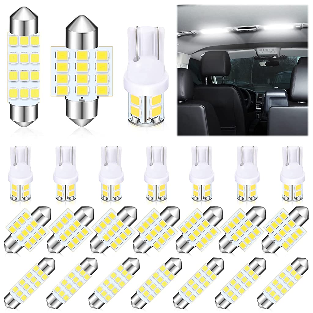 ZIBUYU 24pcs Car Dome Light Bulb, 3 Type of LED Dome Light Bulb T10 31 mm 42 mm LED Car Interior Decoration LED Replacement Bulb for Car Dome