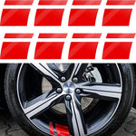 ZIBUYU 8 Sheet Red Reflective Sticker Car Wheel Decoration Sticker PVC Car Wheel Decal Sticker, Safey Reflective Sticker Self Adhesive Waterproof Car Wheel Sticker for 18''-21'' Wheels