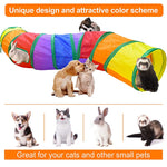 Qpets  Cat Toys 3 Way Cat Tunnel Pet Tube Collapsible Play Toy Indoor Outdoor Kitty Puppy Toys for Puzzle Exercising Hiding Training Toy (2 Way)