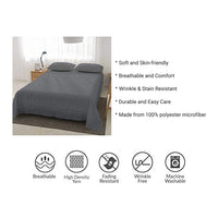 Supvox  Premium 3 Piece Bed Sheet Set 100% Microfiber Polyester £¨Includes 1 Flat Sheet, 2 Pillow Covers - Super Soft, Warm, Breathable, Cooling, Wrinkle and Fade Resistant (Queen, Gray Texture)