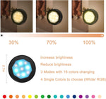 Verilux  Closet Lights Under Cabinet Lighting, 16 Colors RGB Wireless LED Puck Lights Color Changing Night Light for Home Kitchen Closet (3pcs) (Black)