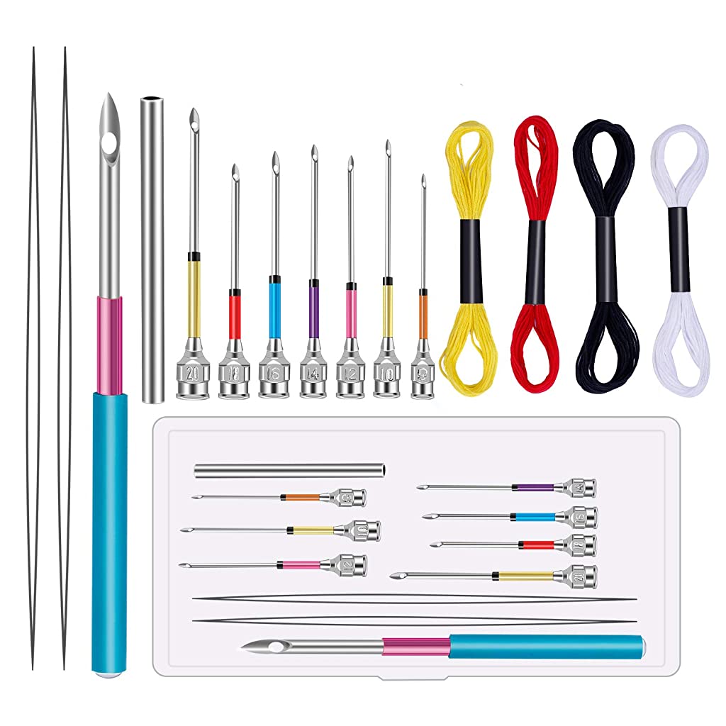 HASTHIP  15 Pcs Tufting Punch Needles Kit for Women Girl with Different Thickness Pinholes,Embroidery Stitching Punch Needle for Cross Stitch Tools Knitting Needle Art Handmaking Sewing