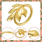 ZIBUYU 12pcs Napkin Ring, Golden Leaf Napkin Ring Deluxe Napkin Ring for Dining Table, Wedding, Feast, Banquet, Festival