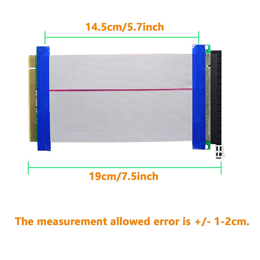 Eleboat® PCI-E Extender Cable PCIe 16x to 16x Flexible GPU Riser Adapter Card Extender Cable for Ethereum Mining ETH L=8inch (16X16)