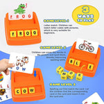 PATPAT  Flash Cards for Kids,Early Learning Toys for Kids Educational Toys Flash Cards Matching Letter Game Kid Games Toys for 3-8 Year Old Birthday Gift for Girls Boys - Orange