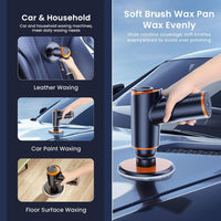 STHIRA® Cordless Electric Car Polish Machine Car Polish Kit with 4 Buffing Pad, 2 Dusting Brush 1800RPM Car Polishing Machine with 2 Speeds, Car Buffing Machine for Polishing, Waxing, Cleaning