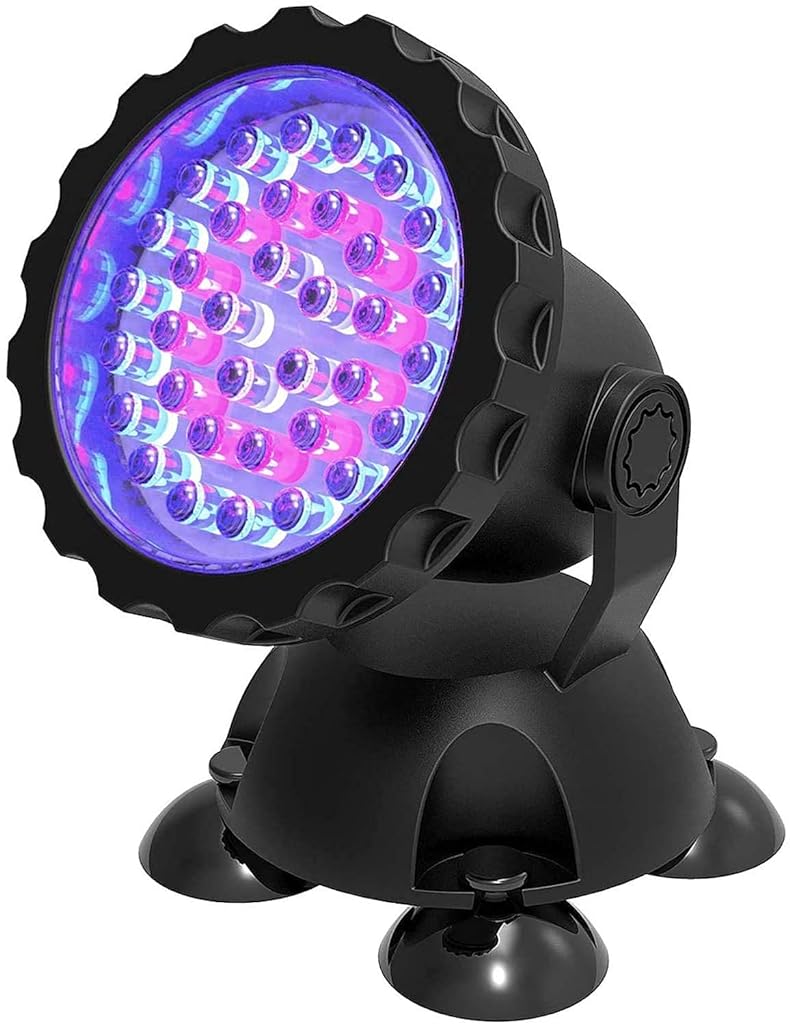 Verilux® Garden Fountain Pool Pond 36 LED Underwater Spot Light Submersible Lighting Aquarium Fish Tank with EU Plug - (RGB, 100 * 70 * 28mm), Plastic