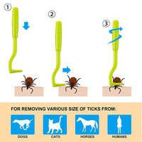 Qpets 7 Pcs Tick and Fleas Remover for Dogs Cat, Grooming Tools Tick Remover Tool Set, Pet Lice Remover Tick Tweezer, for Dog Cats