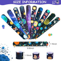 PATPAT® 10Pcs Slap Bracelets for Kids Space Planet Theme Slap Bracelets Toys Wristbands Slap Bands Classroom Prize for Boys and Girls Party Favors Gifts