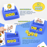 PATPAT  Flash Cards for Kids,Educational Toys for Kids Early Learning Maths Games Flash Cards Matching Letter Game Kid Gmaes Toys for 3-8 Year Old (First Edition-Blue)