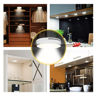 ELEPHANTBOAT  3 Pcs of LED Puck Light with Remote Control, 4000K Warm Light LED Night Light, Cabinet Light, Wardrobe Light, Stair Light, Porch Light,Battery Powered