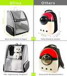 Qpets Breathable Design Cat Bag Carrier Backpack for Hot Weather, Expandable Cat Dogs Cage, Cat Bag, Backpack Design Pet Travel Carrier Pet Case for Small Pets (Grey)