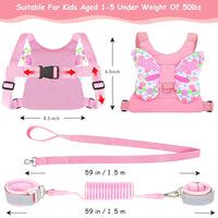 SNOWIE SOFT® 3 in 1 Baby Walking Support Toddlers Walking Harnesses with Strap, Anti Lost Wrist Link, Butterfly Backpack Style Toddler Walking Harnesses Anti Lost Wrist Lick for Toddler 1-3 Years Olds