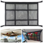 STHIRA® Car Ceiling Storage Net, Upgraded Car Ceiling Cargo Net Pocket, 31.5''x21.5'' Strengthen Load-Bearing Adjustable Double-Layer Mesh Camping SUV Storage Bag for Tent Putting Quilt Toys Sundies