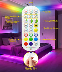 ELEPHANTBOAT 16 Million Colors 5050 RGBIC LED Strip Lights with Smart App & Remote 213Mode Adjustable Music Mode for Bedroom,Kid's Room, Party(USB, 10 Meters)(Multi)