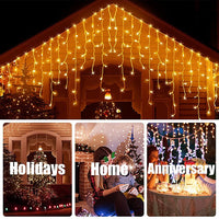 ELEPHANTBOAT 5m*0.8m LED Strip Light, Curtain Light Tent Light Party Light, Warm Light LED Christmas Light with 8 Light Modes, Fairy Lights for Bedroom, Garden, Balcony, Stair