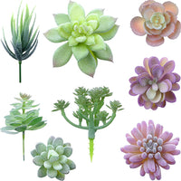 HASTHIP  8Pcs Artificial Succulent Plants, Faux Succulent in Flocked, Fake Textured Succulent for Indoor Outdoor Floral Arrangement Home Decor and DIY Landscape Decorations