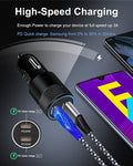 STHIRA USB C Car Charger, USB C Cigarette Lighter Adapter,Fast Charging Dual Port PD3.0 Type C Car Charger Plug Compatible with iPhone 13 12 11 Pro Max Mini XR Galaxy S22/21 (1Pack,60W)