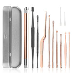 MAYCREATE  10PCS Ear Wax Cleaner Stainless Steel Ear Wax Remover Tool Kit Grade Stainless Steel Ear Pick Tools for Adults and Kids Ears Cleaning(Batteries Included)