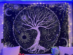 HASTHIP  Tree of Life Tapestry Black and White Tapestry Galaxy Space Tapestry Black Aesthetic Tapestry Wall Hanging for Bedroom (50¡Á60 Inches)